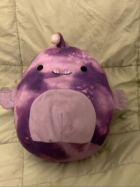 Squishmallows Purple Plush Narwhal Pillow